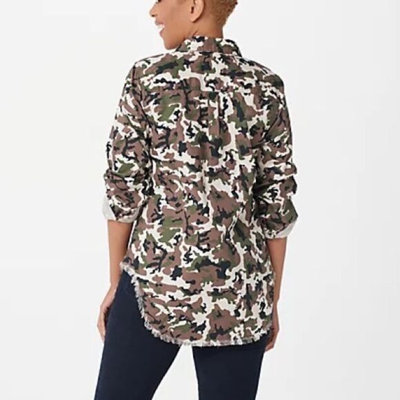 Seed to Style Organic Cotton Twill Button-Down W/ Fray Shirt - Picture 3 of 4